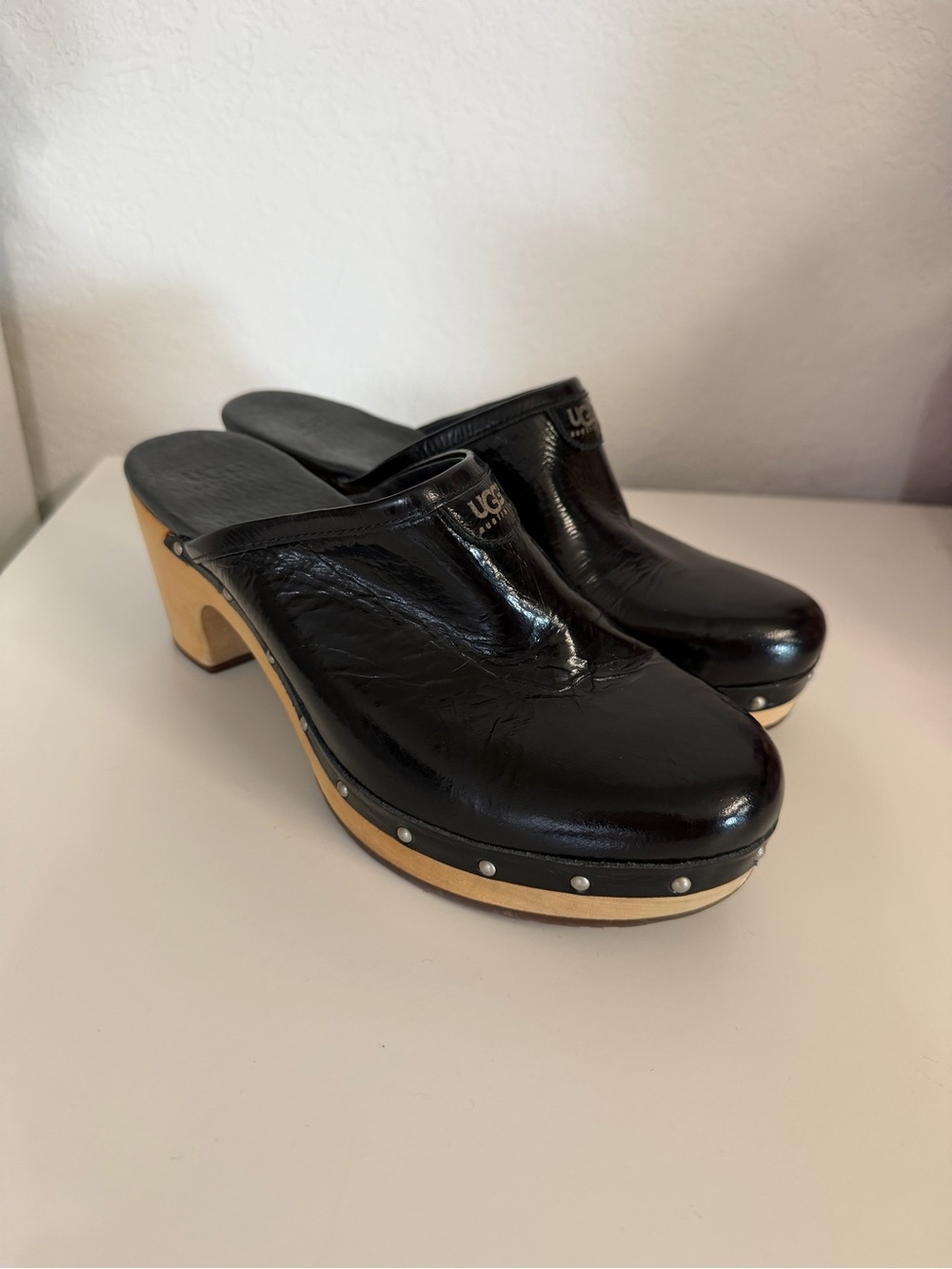 UGG Australia | Black Leather Clog Heels